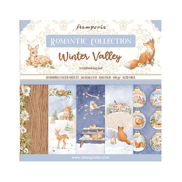 Stamperia Double-Sided Paper Pad 8"X8" 10/Pkg, Winter Valley, 10 Designs/1 Each