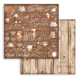 Stamperia Backgrounds Double-Sided Paper Pad 8"X8" 10/Pkg, Coffee And Chocolate, 10 Designs/1 Each