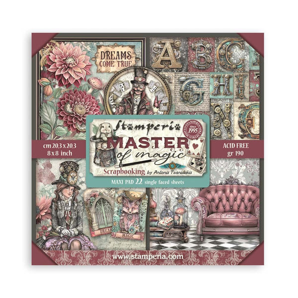 Stamperia, Single-Sided Maxi Paper Pad 8"x8", 22/Pkg, Master Of Magic