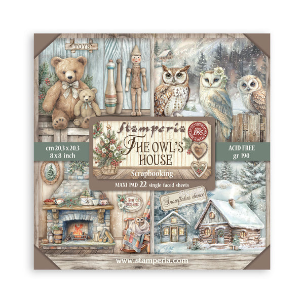 Stamperia, Maxi Paper Pad, Single-Sided 8"X8" 22/Pkg, The Owl's House