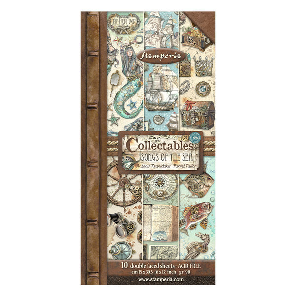 Stamperia Collectables Double-Sided Paper 6"X12" 10/Pkg, Songs Of The Sea, 10 Designs/1 Each