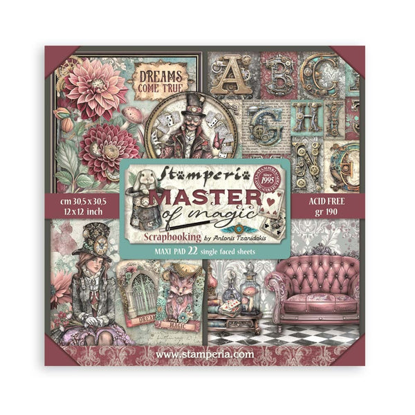 Stamperia, Single-Sided Paper Pad 12"X12" 22/Pkg, Master Of Magic