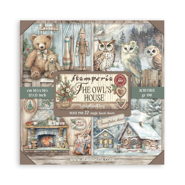 Stamperia Single-Sided Paper Pad 12"x12" 22/Pkg, The Owl's House (SBBXLB28)