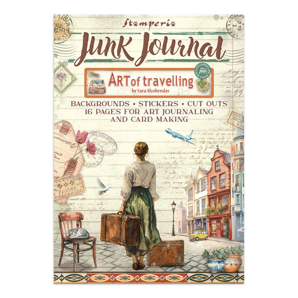 Stamperia Junk Journal Backgrounds + Stickers + Cut Outs, Art of Travelling (SBJK18)