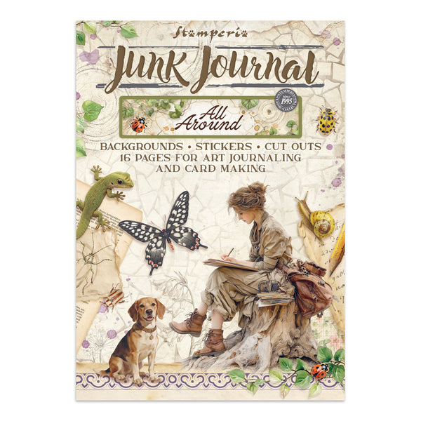 Stamperia Junk Journal Backgrounds + Stickers + Cut Outs, All Around (SBJK20)