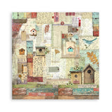 Stamperia Polyester Fabric 12"X12" 4/Pkg, Garden