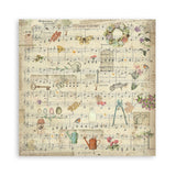 Stamperia Polyester Fabric 12"X12" 4/Pkg, Garden