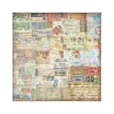 Stamperia Polyester Fabric 12"X12" 4/Pkg, Art Of Travelling