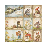 Stamperia Polyester Fabric 12"X12" 4/Pkg, Hidden Grove