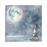 Stamperia Polyester Fabric 12"X12" 4/Pkg, Silent Sea