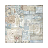 Stamperia Polyester Fabric 12"X12" 4/Pkg, Silent Sea