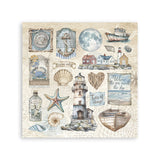 Stamperia Stickers 6.5"X6.5" 4/Pkg, Silent Sea (SBSTK01)