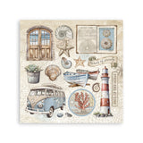 Stamperia Stickers 6.5"X6.5" 4/Pkg, Silent Sea (SBSTK01)