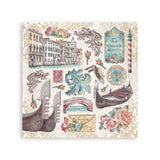 Stamperia Stickers 6.5"X6.5" 4/Pkg, Venice City of Art (SBSTK03)