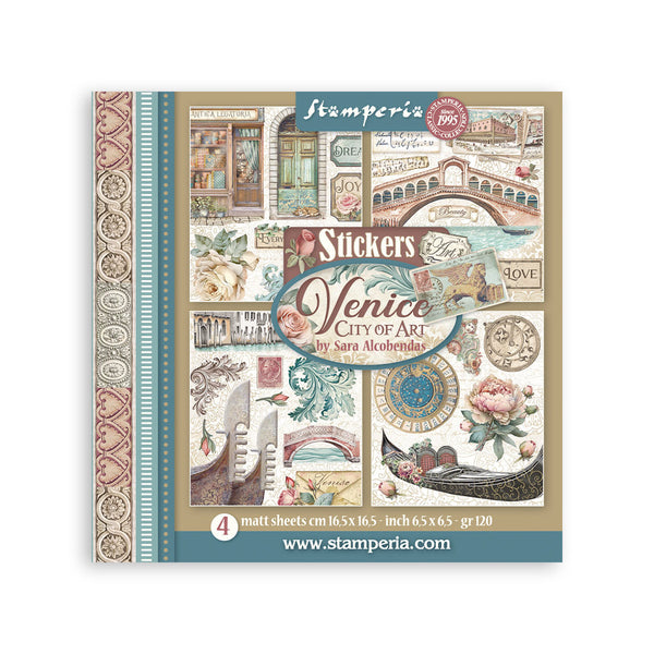 Stamperia Stickers 6.5"X6.5" 4/Pkg, Venice City of Art (SBSTK03)