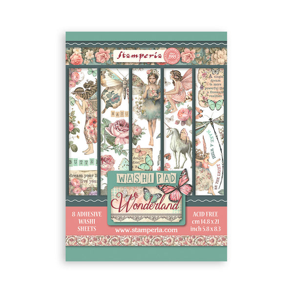 Stamperia,A5 Washi Pad 8/Pkg, Wonderland (SBW08)