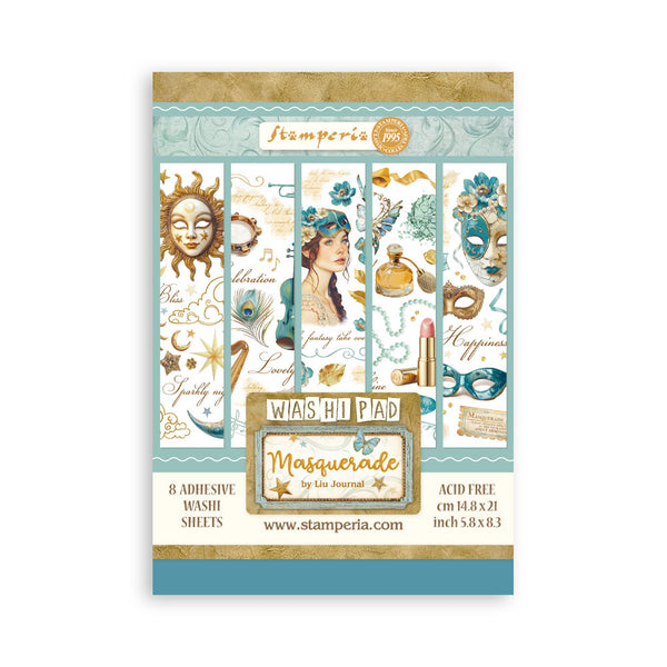 Stamperia,A5 Washi Pad 8/Pkg, Masquerade (SBW15)