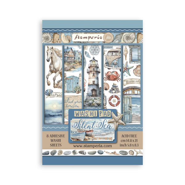 Stamperia,A5 Washi Pad 8/Pkg, Silent Sea (SBW19)