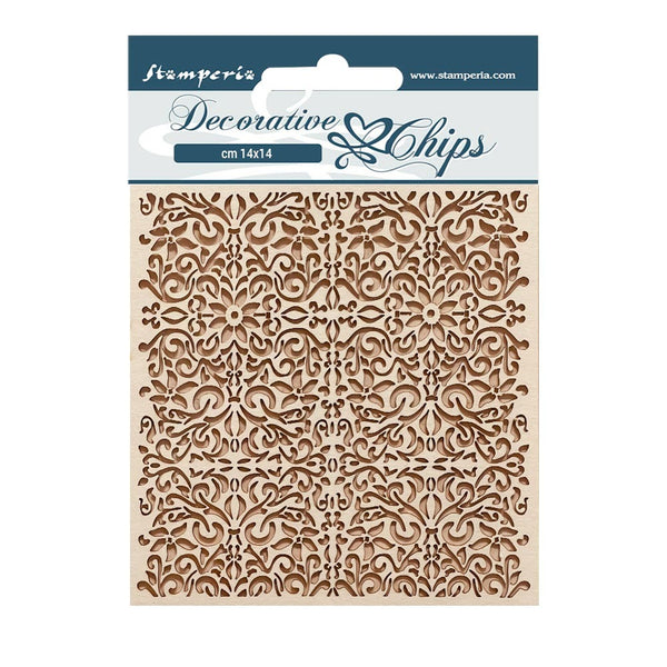 Stamperia Decorative Chips 5.5"X5.5", Vintage Library Pattern