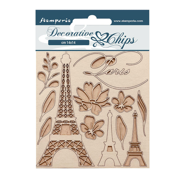 Stamperia Decorative Chips 5.5"X5.5", Oh La La - Tour Eiffel