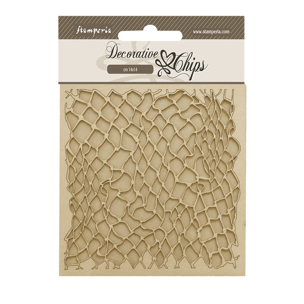 Stamperia, Decorative Chips 5.5"X5.5", Songs of the Sea, Net
