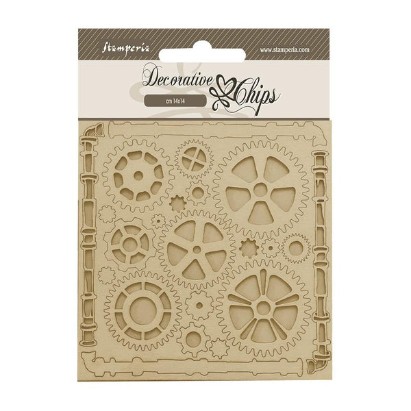 Stamperia, Decorative Chips 5.5"X5.5", Songs of the Sea, Pipes And Mechanism