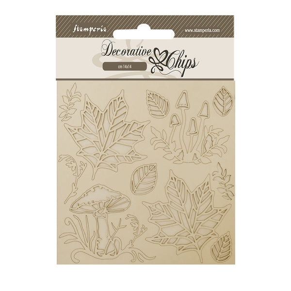 Stamperia, Decorative Chips 5.5"X5.5", Woodland, Mushrooms and Leaves
