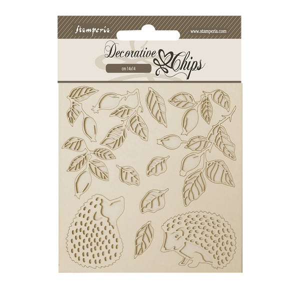 Stamperia, Decorative Chips 5.5"X5.5", Woodland, Hedgehog