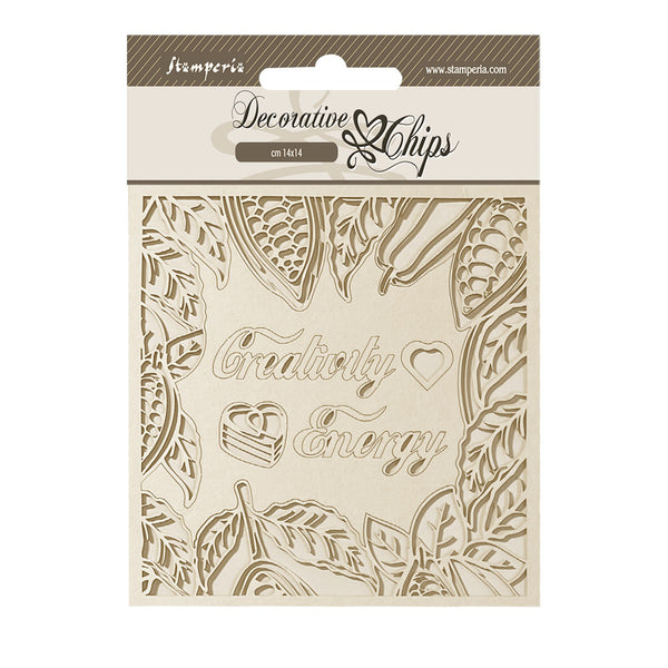 Stamperia Decorative Chips 5.5"X5.5", Coffee And Chocolate, Creativity Energy