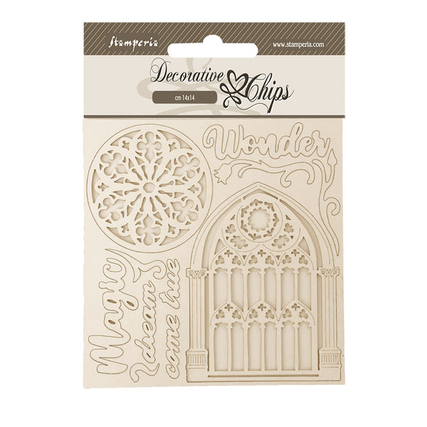 Stamperia Decorative Chips 5.5"X5.5", Master of Magic, Wonder