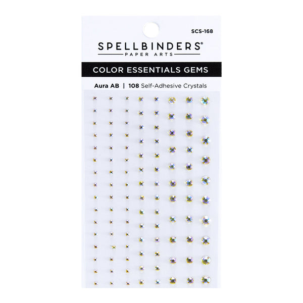 Spellbinders Color Essentials Self-Adhesive Gems 108/Pkg, Aura AB (SCS-168)