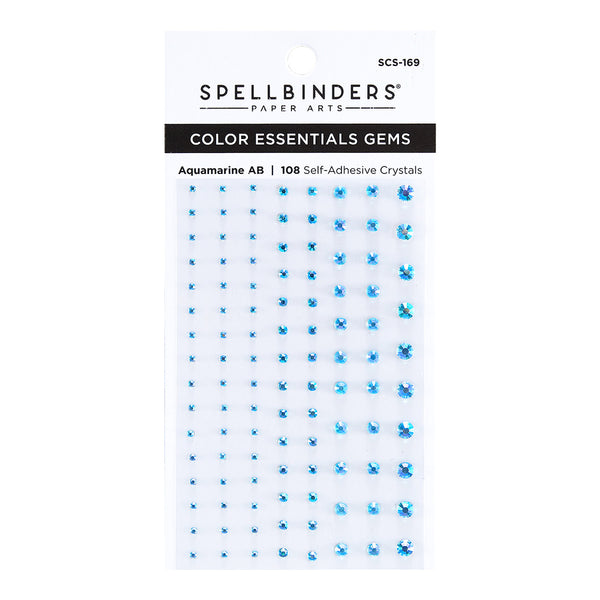 Spellbinders Color Essentials Self-Adhesive Gems 108/Pkg, Aquamarine (SCS-169)