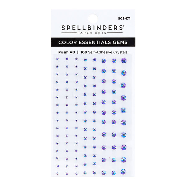 Spellbinders Color Essentials Self-Adhesive Gems 108/Pkg, Prism AB (SCS-171)