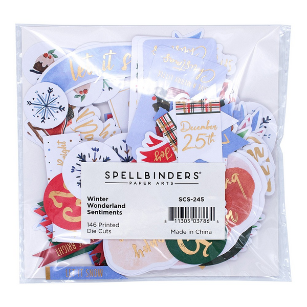 Spellbinders, Printed Die Cuts, Winter Wonderland Sentiments (SCS-245)
