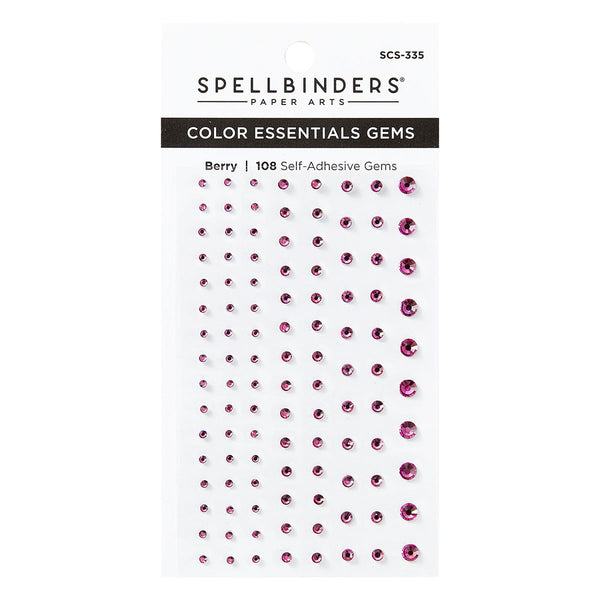 Spellbinders Color Essentials Self-Adhesive Gems 108/Pkg, Berry (SCS-335)