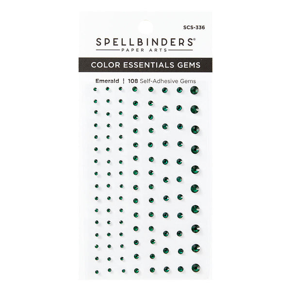 Spellbinders Color Essentials Self-Adhesive Gems 108/Pkg, Emerald (SCS-336)