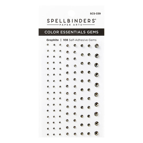 Spellbinders Color Essentials Self-Adhesive Gems 108/Pkg, Graphite (SCS-339)