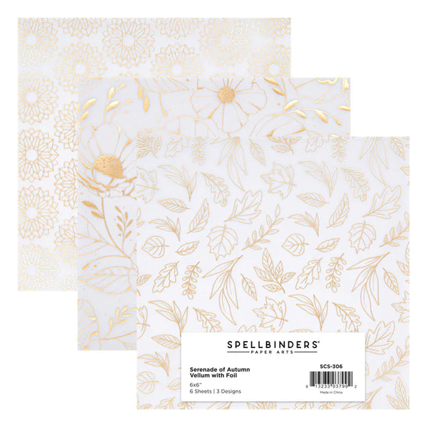 Spellbinders, Foiled Vellum 6"x6" Paper Pad From The Serenade of Autumn Collection (SCS-306)