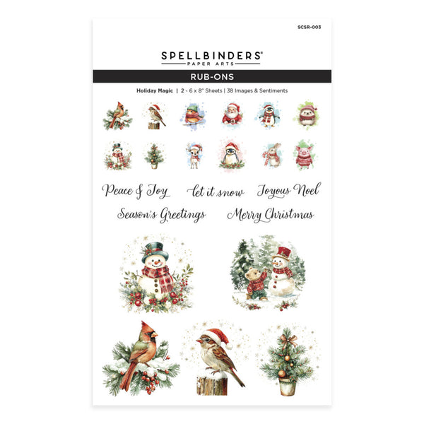Spellbinders Rub-On Sheets, Holiday Magic (SCSR-003)
