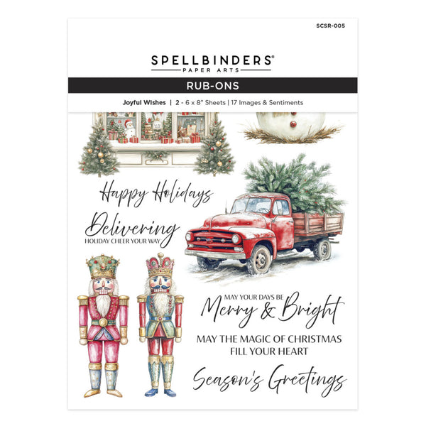 Spellbinders Rub-On Sheets, Simply Made, Joyful Wishes (SCSR-005)