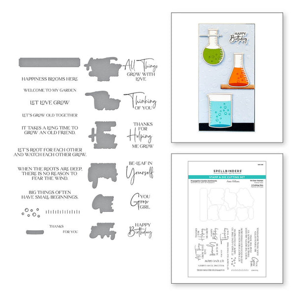 Spellbinders Stamp & Die Set By Annie Williams, Propagation Garden Sentiments (SDS-189)