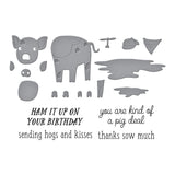 Spellbinders, Clear Stamp & Die Set On the Farm Collection, Ham It Up (SDS-199) - Scrapbooking Fairies