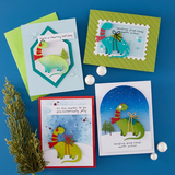 Spellbinders, Independent Exclusive, Clear Stamp & Die Set, Dino-Sized Holiday (SDS-209)