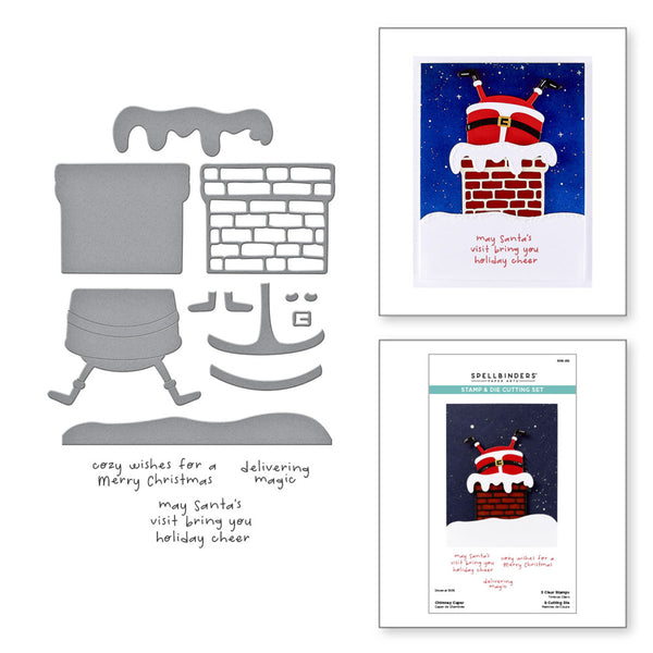 Spellbinders, Clear Stamp & Die Set, Merry Mischief, Chimney Caper (SDS-212)
