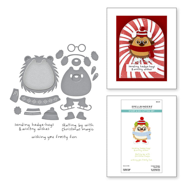 Spellbinders, Merry Mischief Clear Stamp & Die Set, Hedge-Hugs (SDS-213)