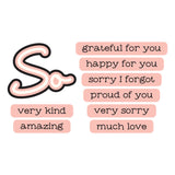 Spellbinders, Clear Stamp & Die Set by Lisa Horton, So Amazing Sentiments (SDS-223)