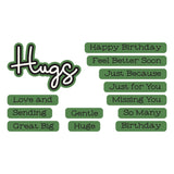 Spellbinders, Clear Stamp & Die Set by Lisa Horton, Love and Hugs Sentiments (SDS-224)