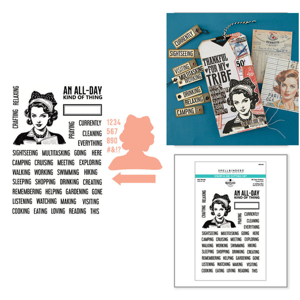 Spellbinders, ING Words Stamp & Die Set by Esther Glas (SDS-232)