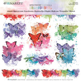 49 and Market, 12x12 Spectrum Gardenia Butterfly Flight  Rub-On Transfer Sheet