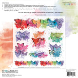 49 and Market, 12x12 Spectrum Gardenia Butterfly Flight  Rub-On Transfer Sheet